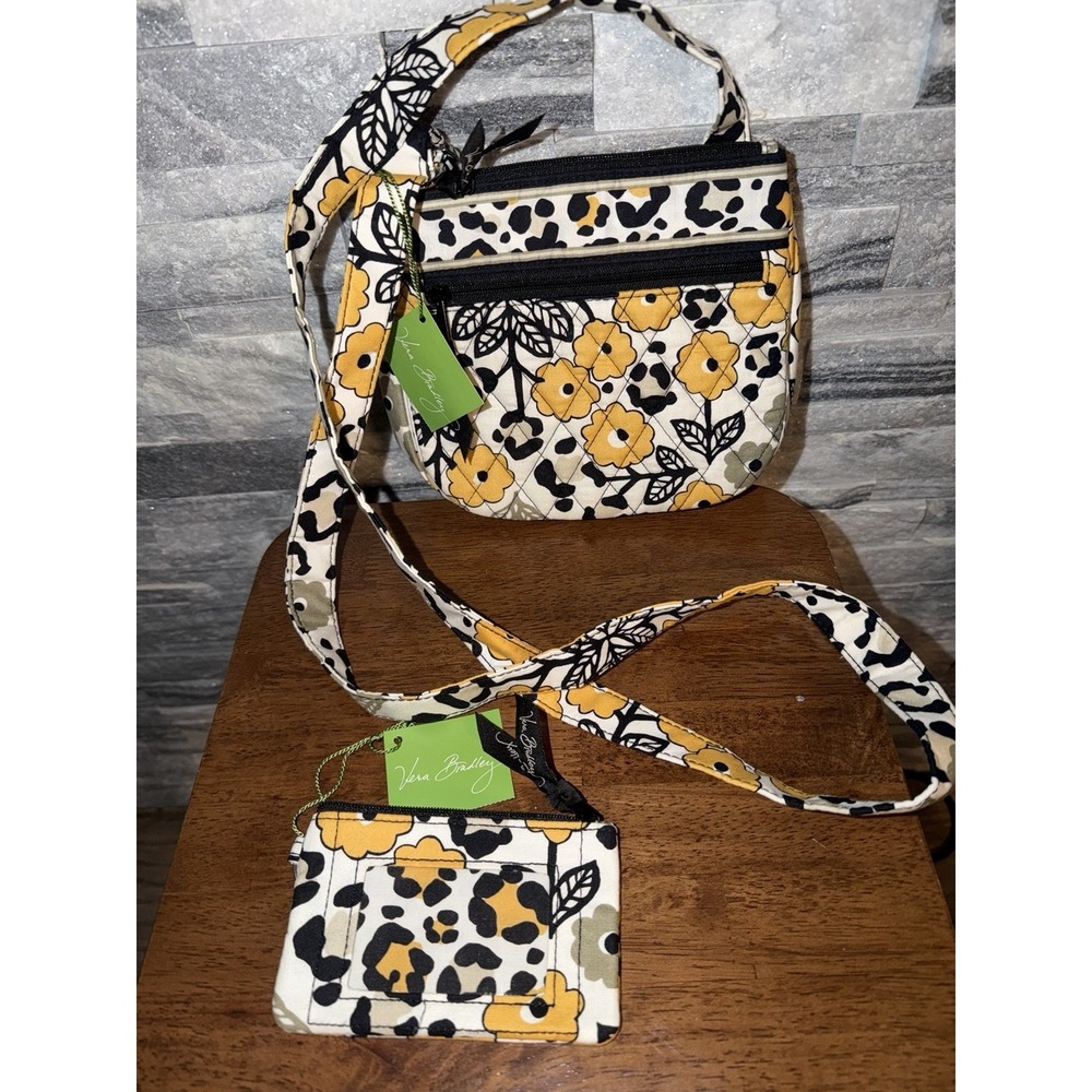 Vera Bradley Crossbody Bag NWT Retired "Go Wild"Print w/ ID Case Set